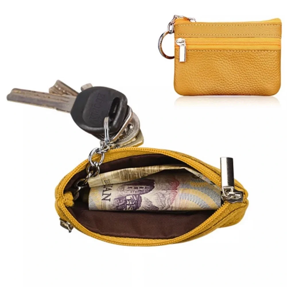 Genuine Leather Yellow Coin Purse or Small Wallet for Waist Bag/Fanny Pack, NWOT